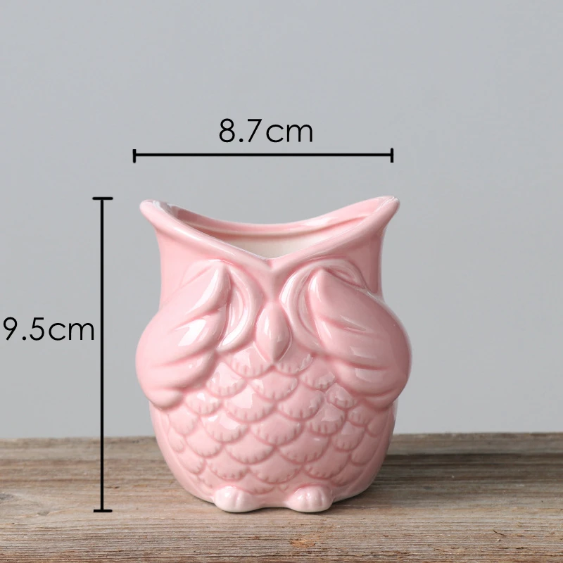 Керамический цветочный горшок в форме Красной совы 3 шт. мини с совами анимасовый