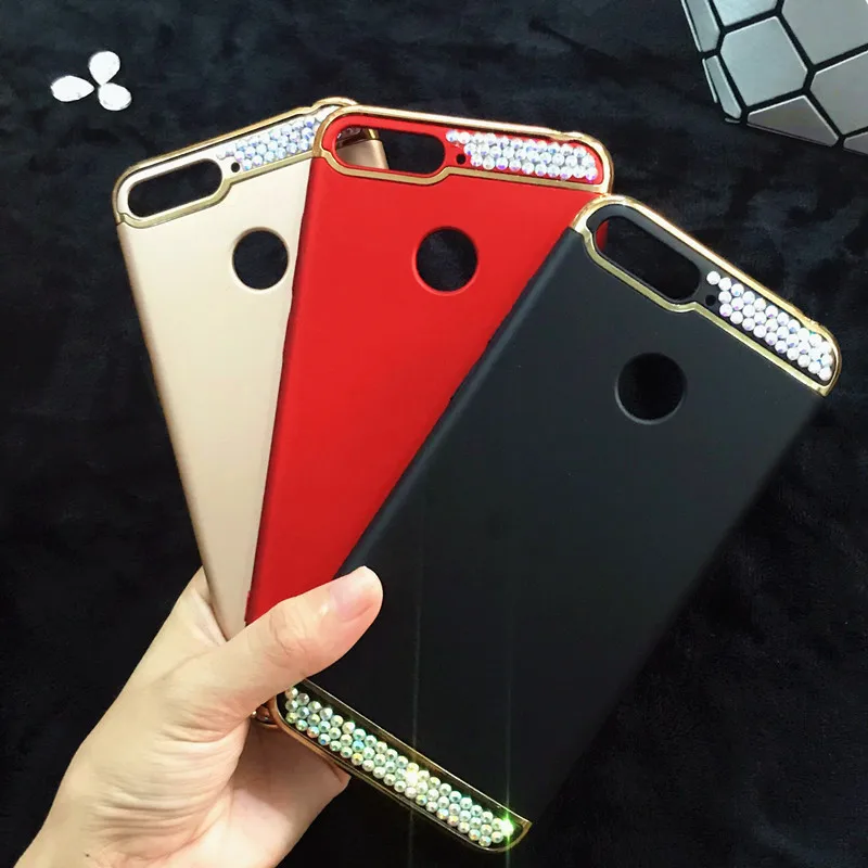 Honor 7c Pro Diamond phone case for Huawei 9 10 8 Lite 6c 7a pro 9i 3 in 1 cover Y9 Y5 Y6 Y7 Prime 2018 Y3 PRO 2017 | Мобильные