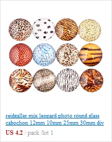 Reidgaller mix leopard фото круглый стеклянный кабошон 12 мм 10 мм 25 мм 30 мм diy ювелирные изделия ручной работы для серьги кулон