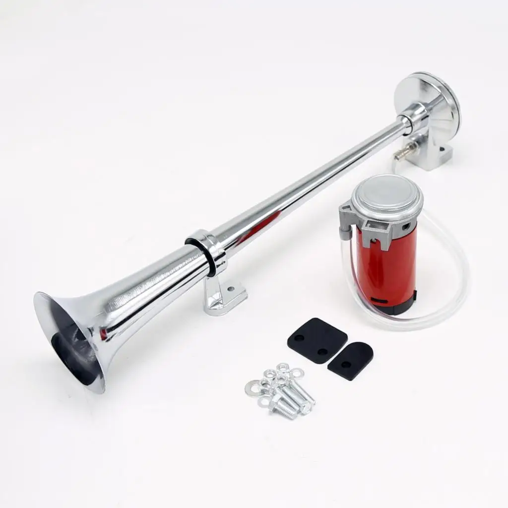 Drop Shipping Car Air Horn Chrome Super Loud Single Trumpet with