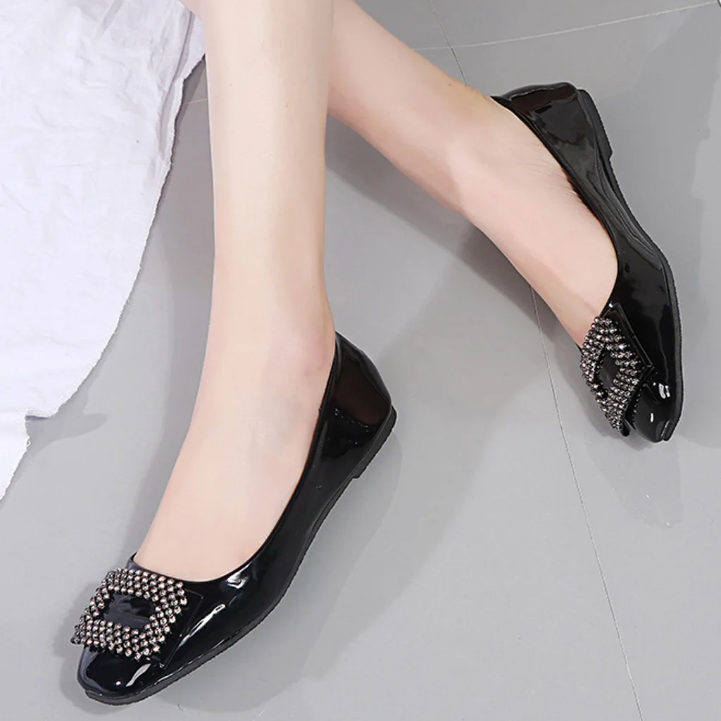 Flat Shoes Women Large Size Crystal Flats Fashion Slip On Casual Shoes Comfortable Loafers Women Flats