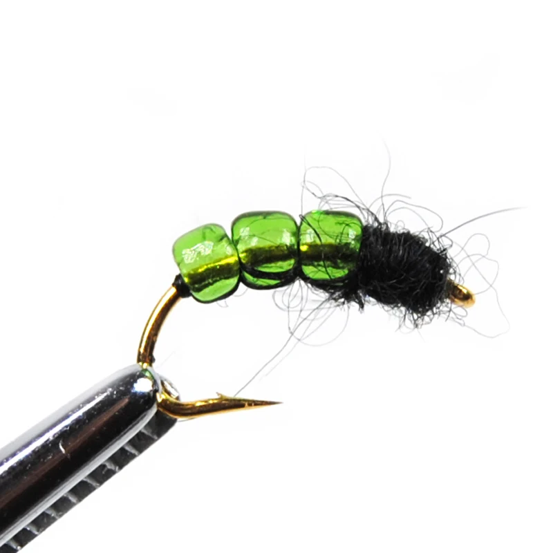 10pcs Green Glass Caddis Wet Nymph Fly size 14 Fly Fishing Baitin