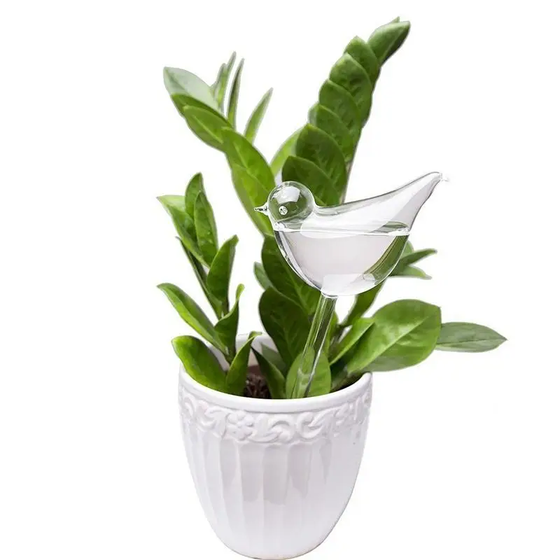 

Adeeing Self Watering Globe Plant Water Bulbs Bird Shape Clear Glass Watering Device