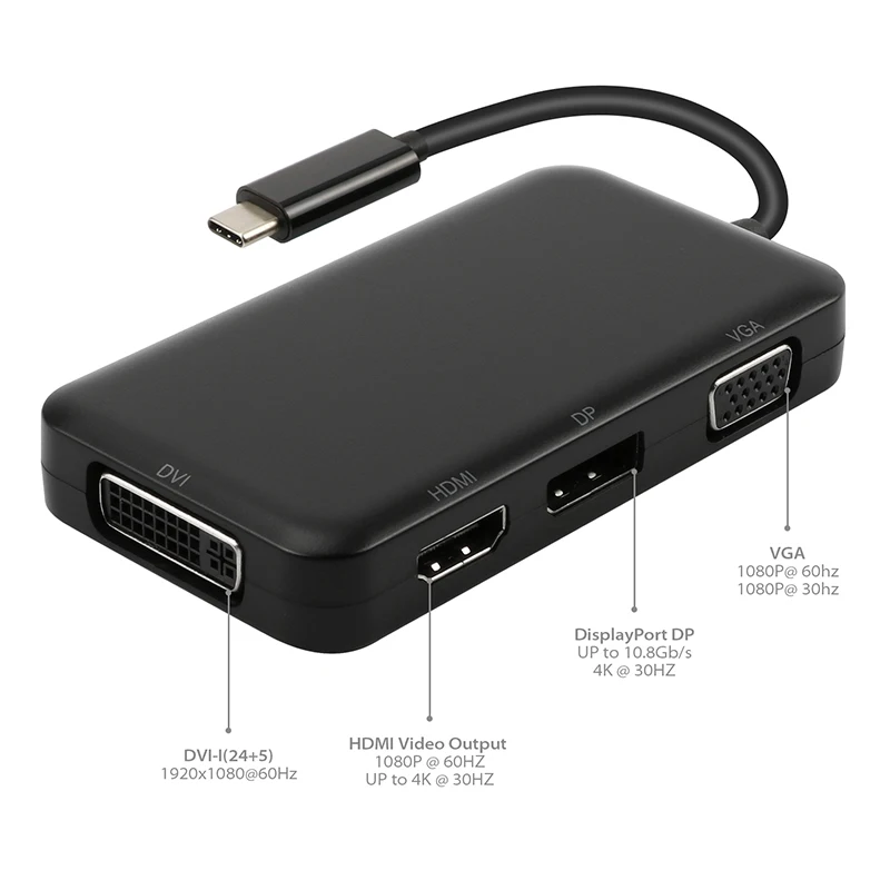 DZLST USB C концентратор HDMI DP Displayport VGA DVI 1080P видео конвертер адаптер для Macbook samsung galaxy S9+/S8 usb-хаб сплиттер