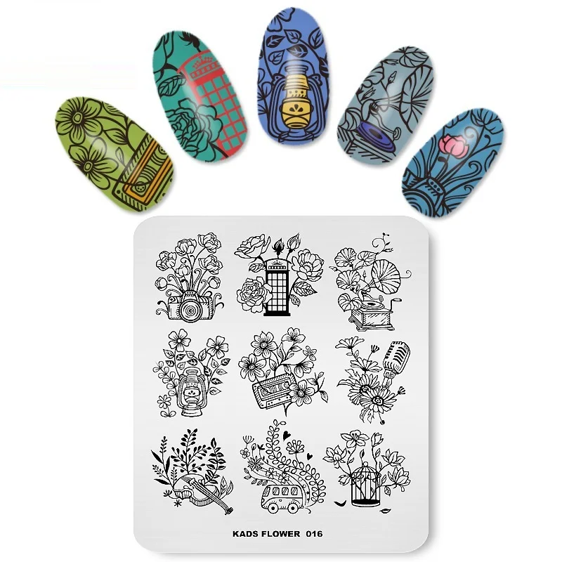 1 шт штамповочные пластины модные дорожные Цветочные геометрические фестивальные природные китайские стильные маникюрные пластины для ногтей DIY штамп для ногтей - Цвет: Flower 016
