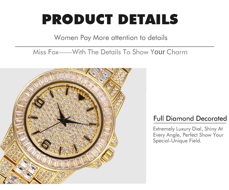 MISSFOX, мужские часы,, багет, алмаз, часы для мужчин, люксовый бренд, мужские часы, 18K золото, водонепроницаемые часы, кварцевые наручные часы