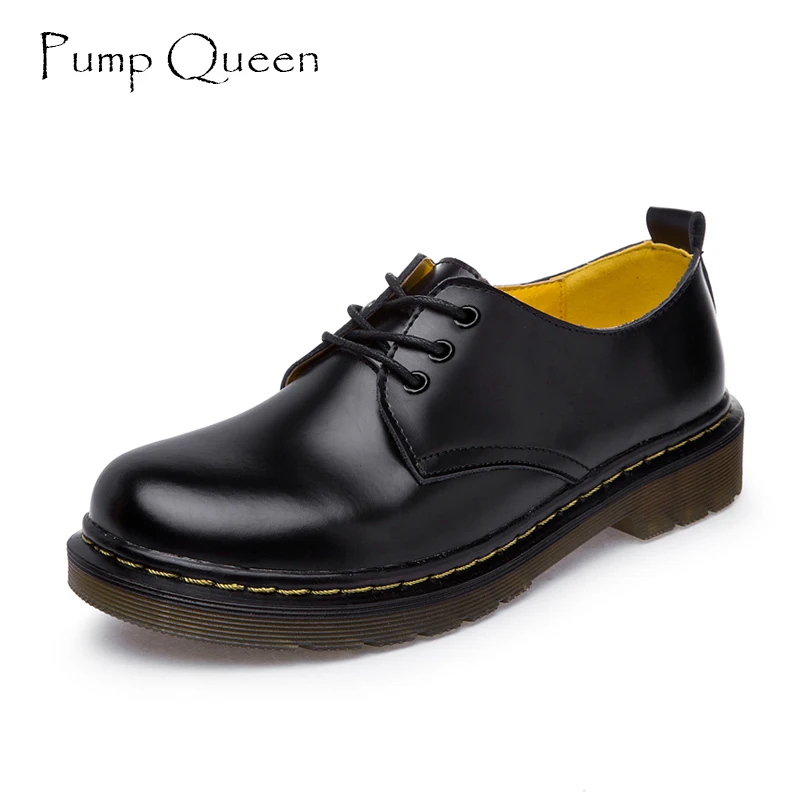 British Style Genuine Leather Oxfords For Women Martin Ankle Men Shoes Female Spring Autumn Casual Lace