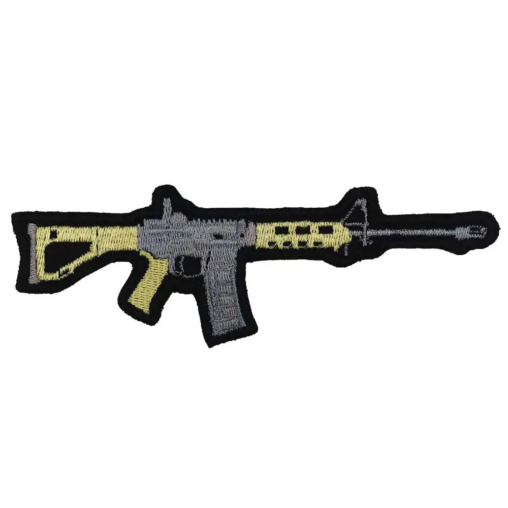 

AR 15 Assault Rifle Patch Embroidered Applique Sewing Label punk biker Patches Clothes Stickers Apparel Accessories Badge