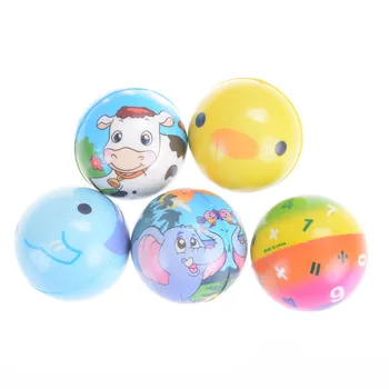 

6.3cm Hand Wrist Exercise PU Rubber Toy Balls Face Print Sponge Foam Ball Squeeze Stress Ball Relief Toy