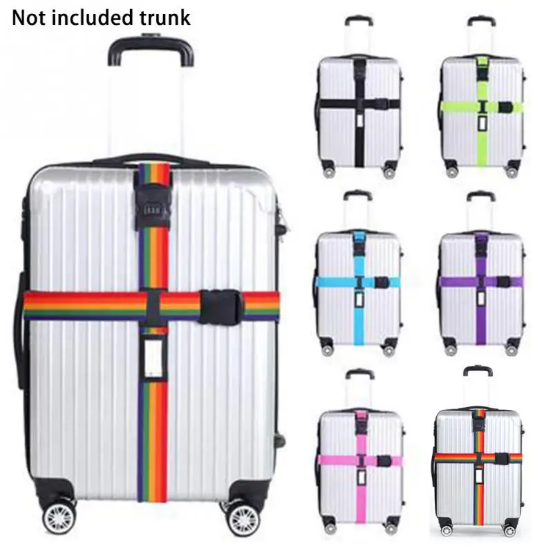 

Luggage Strap Cross Belt Packing Adjustable Travel Suitcase Nylon 3 Digits Password Lock Buckle Strap Baggage Belts Top Quality