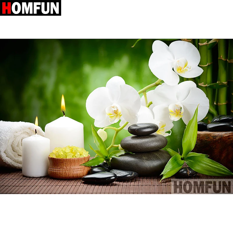 Алмазная 5D картина HOMFUN сделай сам полноразмерная/круглая вышивка Цветочный