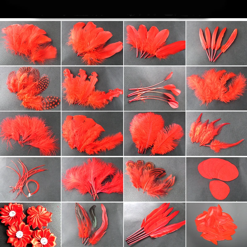 

19styles diy handmade feathers Big red feather Crafts jewelry feather material clothing accessories wedding dress feathers AC083