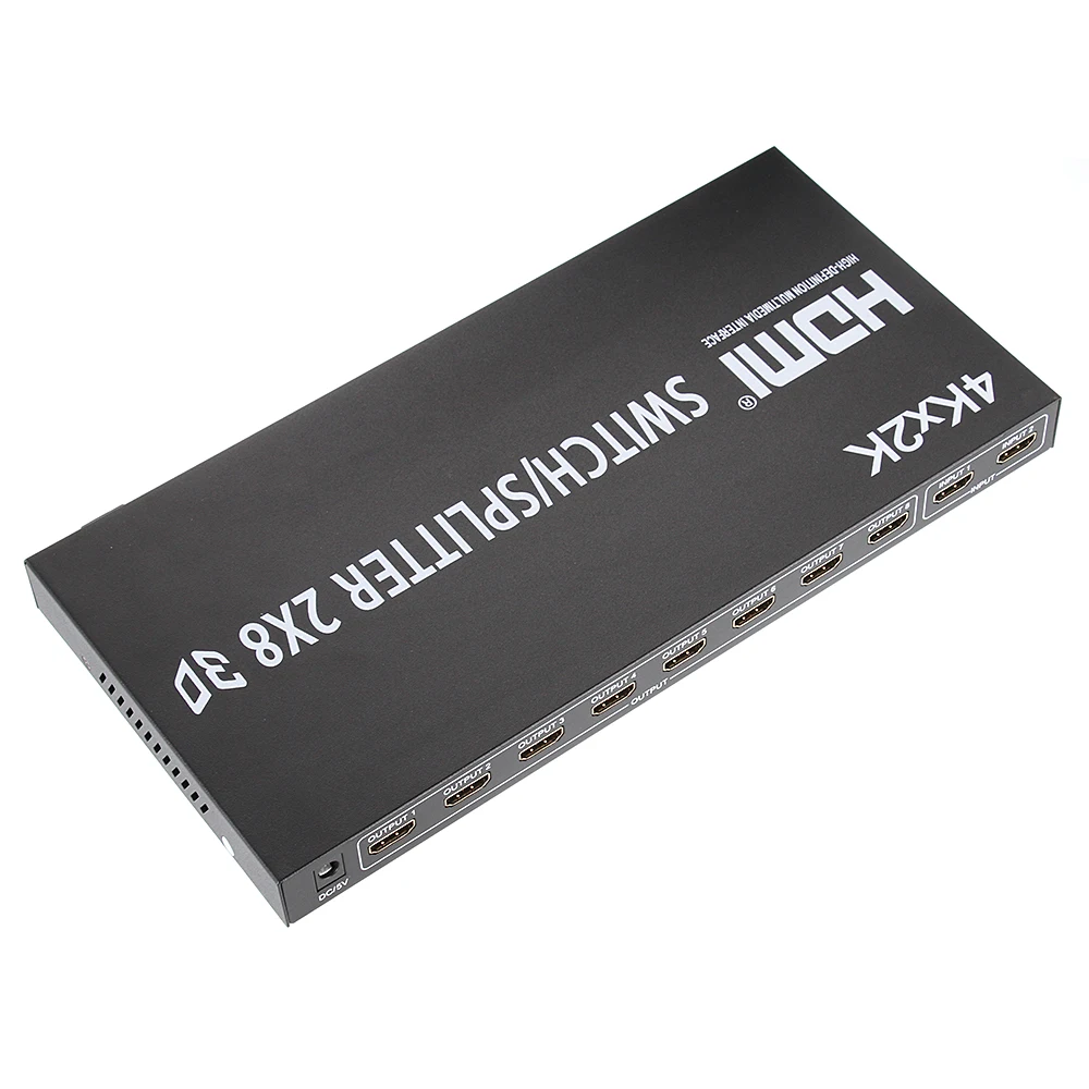 Full HD 1080P 3D 4K 2x8 HDMI V1.4 Переключатель 2 в 8 Выход сплиттер Матрица для DVD PS3 TV Box HDTV с