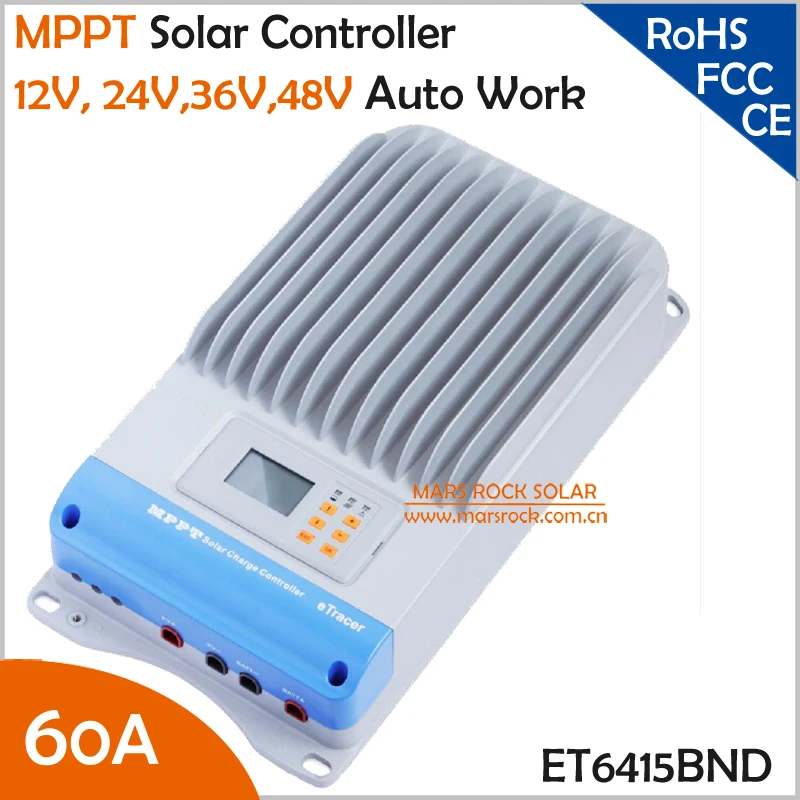 

ET6415BND 60A 12V 24V 36V 48V Auto Work MPPT Solar Charge Controller