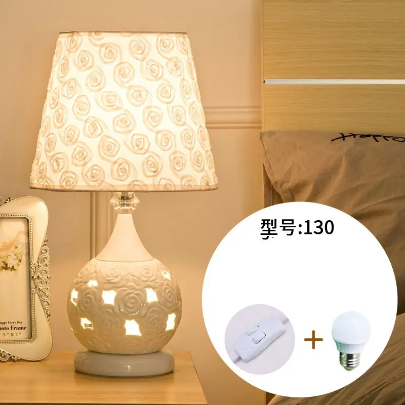 Настольная лампа прикроватная лампа простой современный креативный бытовой Европейский стиль теплый романтический регулируемый светодиодный светильник для дома
