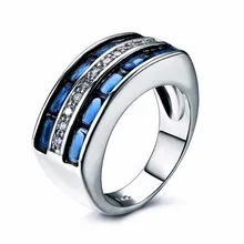 Роскошные AAA кубический циркон серебряные свадебные кольца для женщин модные ювелирные изделия