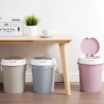 

Portable Pressing Cover Type Kitchen Waste Bin Sitting Room Toilet Multi-Purpose Bathroom/Bedroom Trash Can