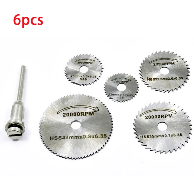 6 pcs. HSS circular saw blades for wood kit aluminum cutting blade