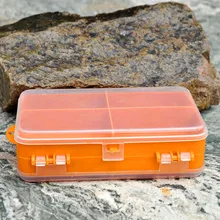 Пластиковая коробка для рыболовных снастей с 9 отсеками, двухсторонняя прозрачная видимая коробка для рыболовной приманки, рыболовные аксессуары 14*8,3*4,1 см