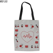 Recycel холщовые сумки для шоппинга мультфильм доктор Лен дамы девушки Складные хозяйственные сумки белые женские Экологичные сумки новые