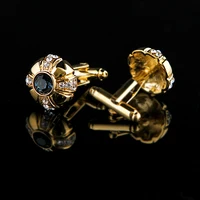 Gold Middle Stone Crystal Cufflinks 2