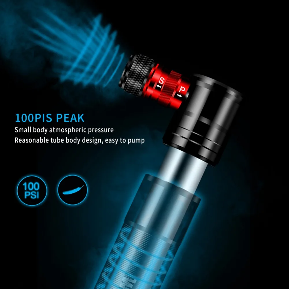 WILD MAN Aluminum Alloy Mini Bicycle Pump for M365 Electric Scooter Portable Air Pump Mountain Bike Schrader Presta Valve 100PSI