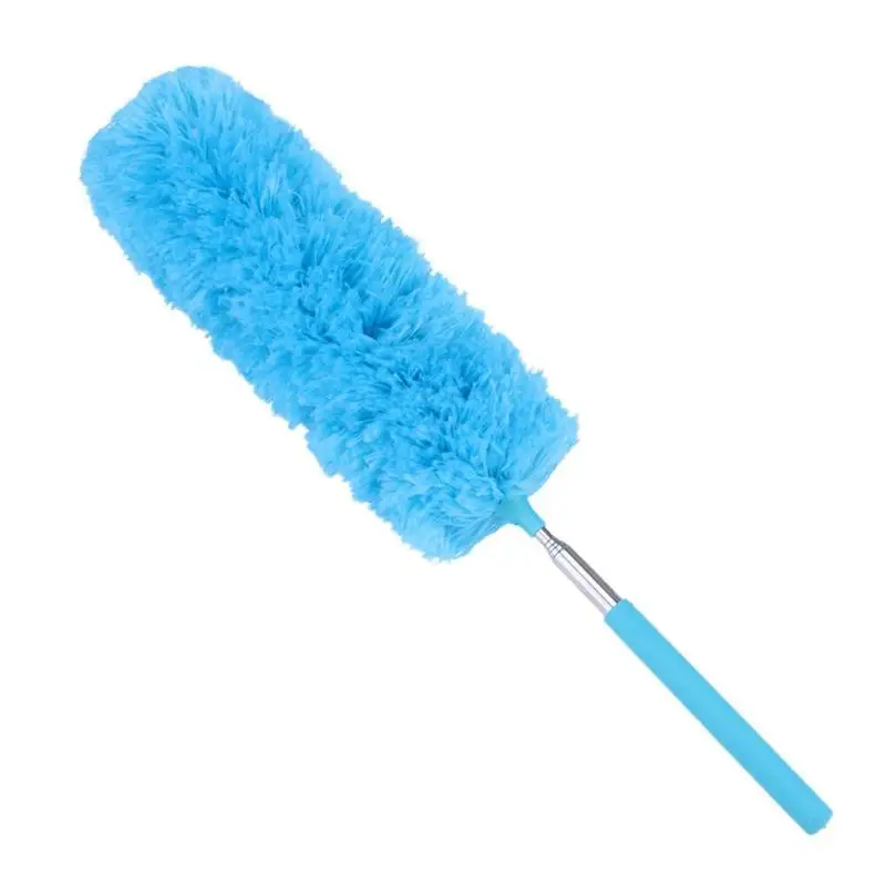 Регулируемая щетка для пыли из микрофибры, растягивающаяся пуховая тряпка, кондиционер, аксессуары для уборки бытовой мебели - Цвет: Синий