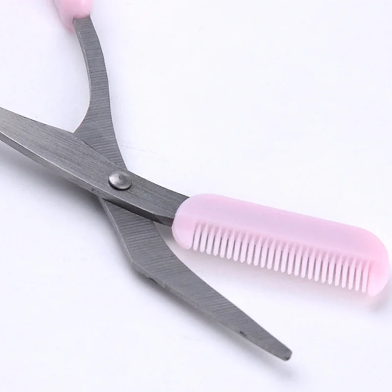 Ножницы для стрижки бровей с расческой Леди Женщины Удаление Волос Уход формирование