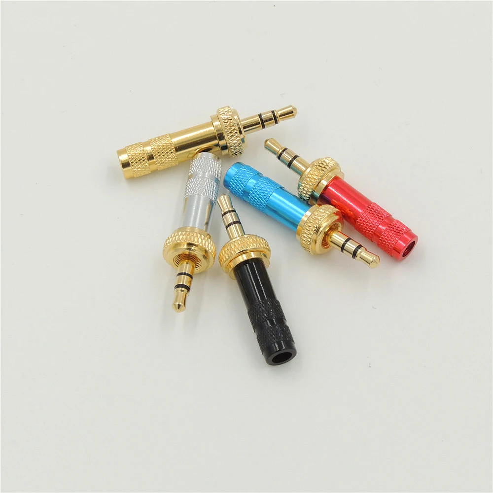 Gold 3 5mm 3 Pole Stereo Male Jack Plug Connector Solder Part For Repair Headphone Cable Audio