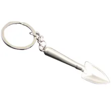 Stainless Steel Car Keyring Keychain Creative Tools Shovel Theme Simulation Key Ring Key Chain Tools Mini Imitation Tools