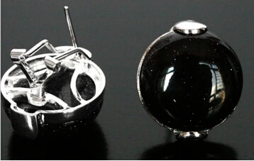 Серьги гвоздики wyan 822 + в простом стиле 18 мм с голубым песком|stud earrings|stone stud