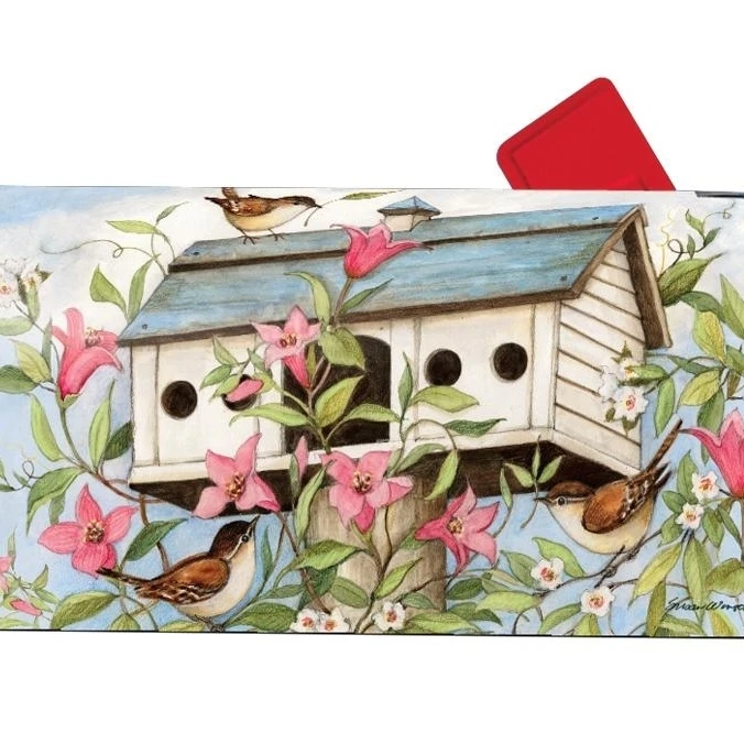 

Magnet Works Spring Birdhouse with Clematis Magnetic Mailbox Wrap Cover