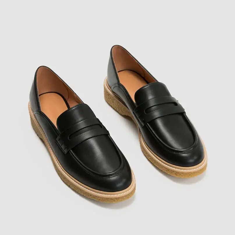 

famous designer oxford platform loafers shoes woman casual leather espadrilles comfortable mules ladies flats shoes creepers 433