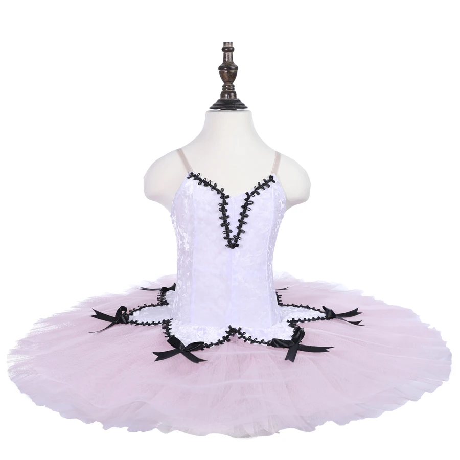 

White pink harlequinade performance stage ballet tutu costume girls nutcracker dance pancake tutu dress 18004