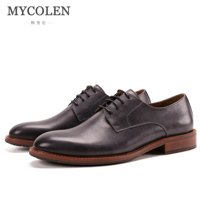 

MYCOLEN Hot Sell Mens High Quality Leather Shoes Men'S Dress Shoes New Fashion British Style Round Toe Low Formal Shoes Men