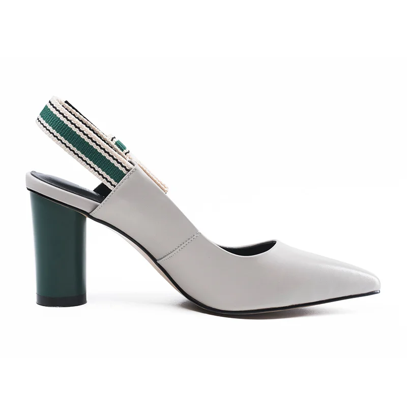 Universe Leisure Genuine Leather Pumps Women Shoes Slingbacks Womens Heels High Quality Butterfly-knot Ladies Pumps 8cm H134