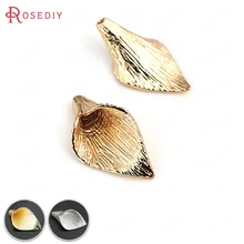 6 шт., 19x10 мм, 29x16 мм, 24 K, цвет шампанского, золотой, латунные Цветочные кисточки, колпачки, Калла, большие бусины, колпачки, самодельные аксессуары для ювелирных изделий