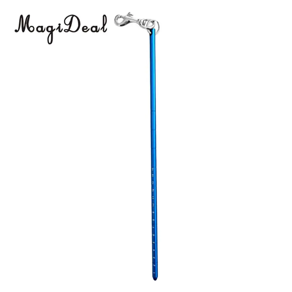 MagiDeal Aluminum Alloy 13.4'' Scuba Diving Lobster Stick Pointer/Tank Banger With Attachment Clip 316 Stainless Steel Bolt Snap