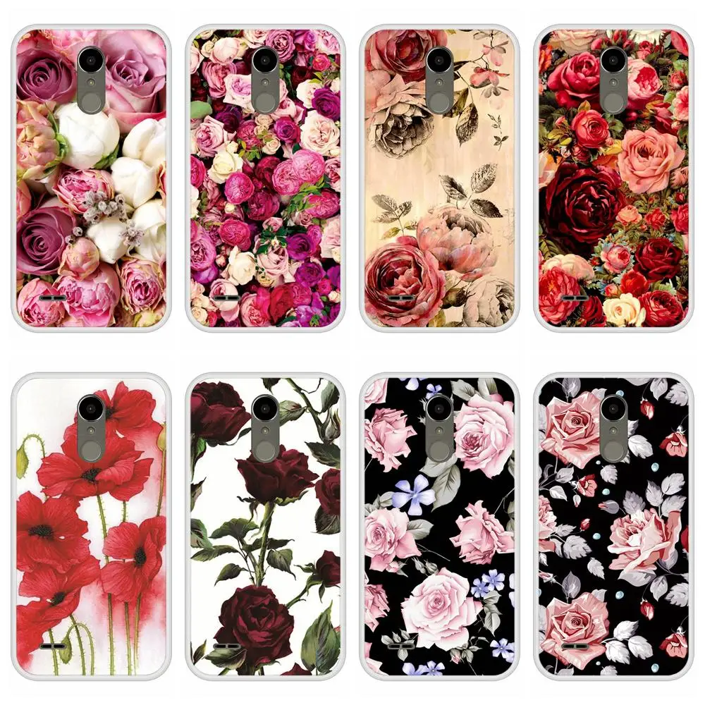 

Phone Case For LG K10 2017 Soft Silicone TPU Floral Flower Patterned Painted For LGK10 2017 Case