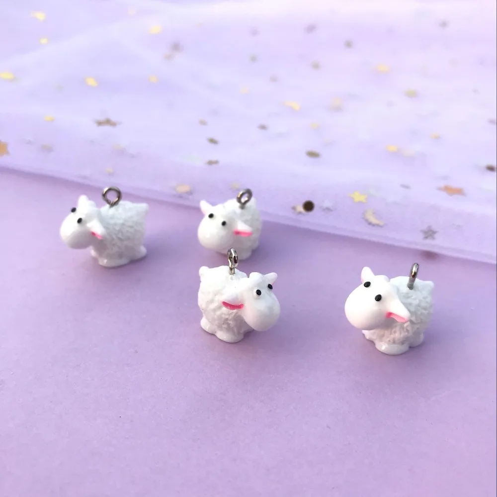 10 шт. подвески брелоки в виде животных 20 х15 мм|resin charms|sheep charmscharm necklace |