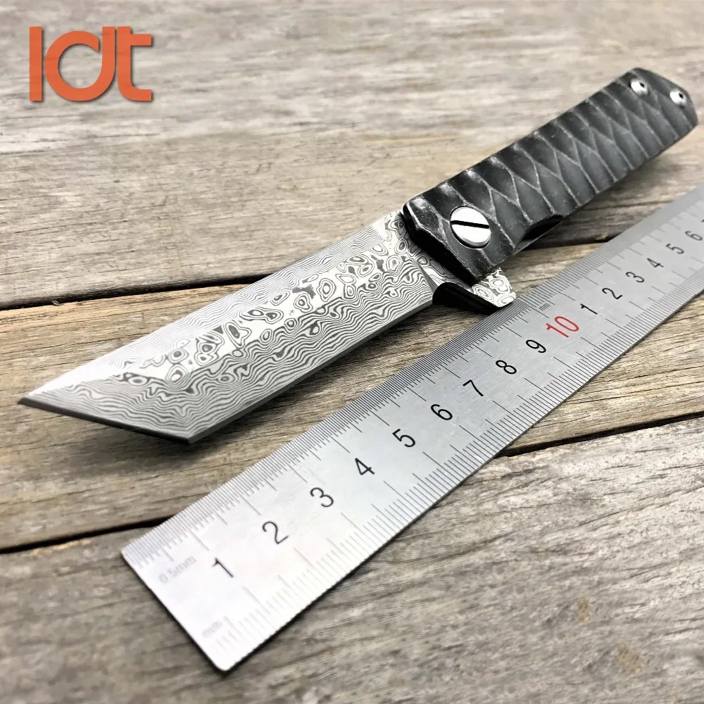LDT Twosun бритвенный складной нож Damascu лезвие стальные ручки ножи для кемпинга выживания охотничий Карманный Флиппер Нож EDC инструменты
