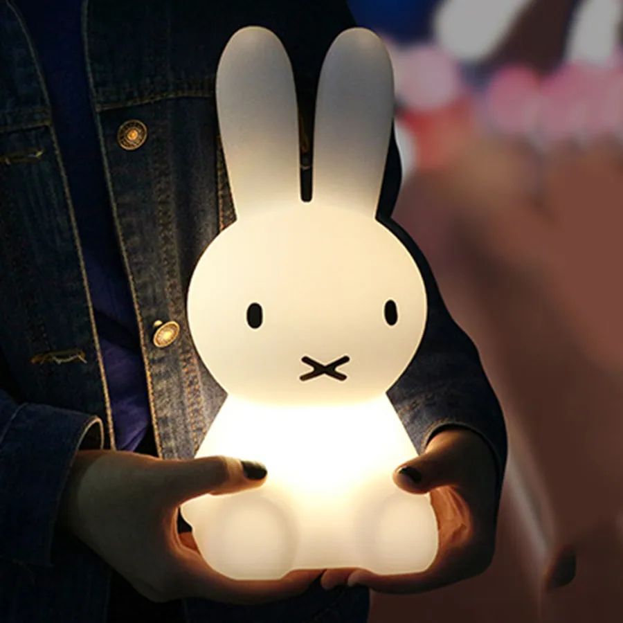 BEIAIDI 28CM Bunny Rabbit LED Night Light 3 Level Dimmable Cartoon Bedside Rabbit Table Lamp