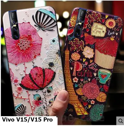 

For vivo v15 pro Case silicone 3d relief luxury soft tpu Painted serise phone case for vivo v15 v15 pro cover case fundas coque