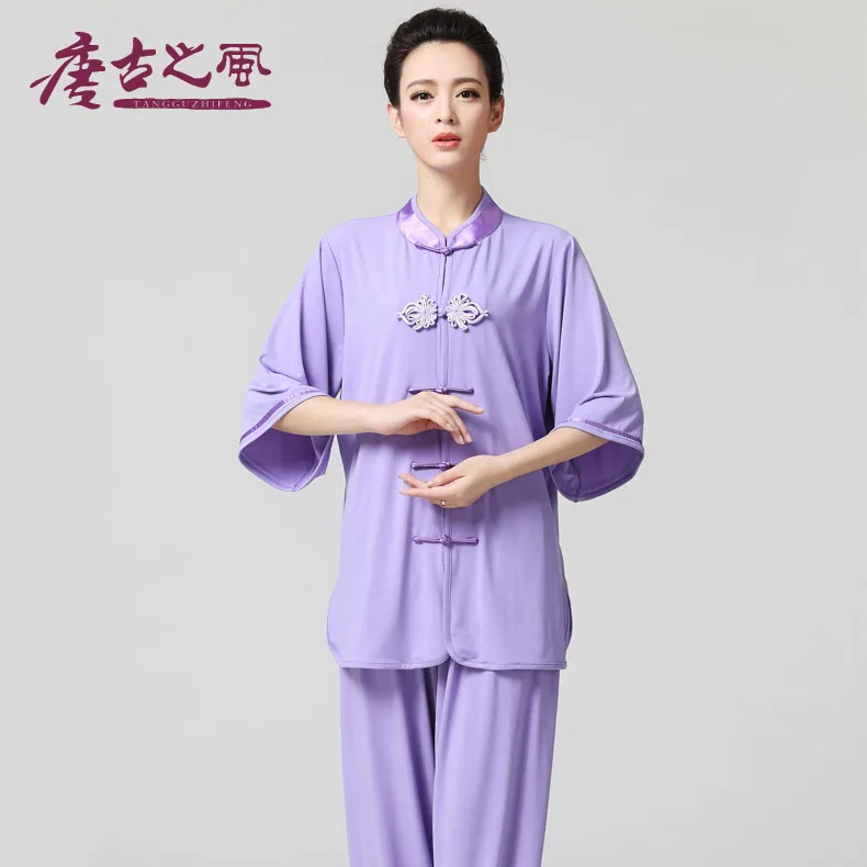 

Summer Crystal hemp tai chi clothing short-sleeve women's half sleeve Uniform tai chi leotard kung fu suit