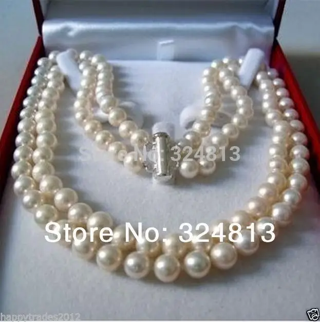 

Free shipping@@@@@ 8-9 MM AKOYA SALTWATER PEARL NECKLACE 18" a