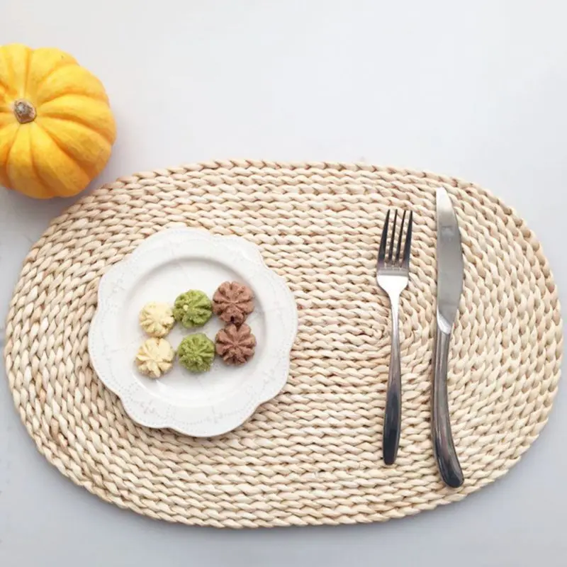 

Insulation Round Table Mat Original Ecological Straw Home Thickening Coaster Pot Mat Placemat Insulation Pad Cup Bowl Supplies