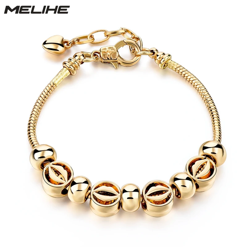 Buy MELIHE Luxury Gold Color Charms Bracelets For