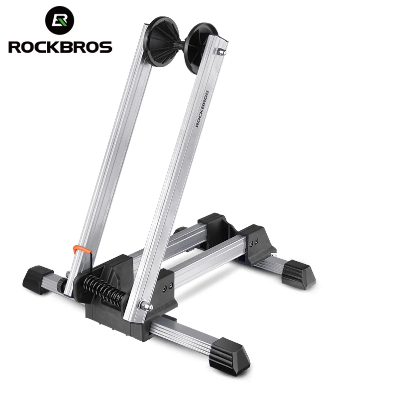 ROCKBROS Bicycle Parking Rack Aluminum Alloy Portable Double Rod Mountain Bike Maintenance Support Frame Folding Display Stand
