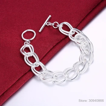 

Beautiful Fashion Bracelet Free Shipping 925 Silver Charm Bracelet Gorgeous Jewelry Silver Chain Women Gift Party