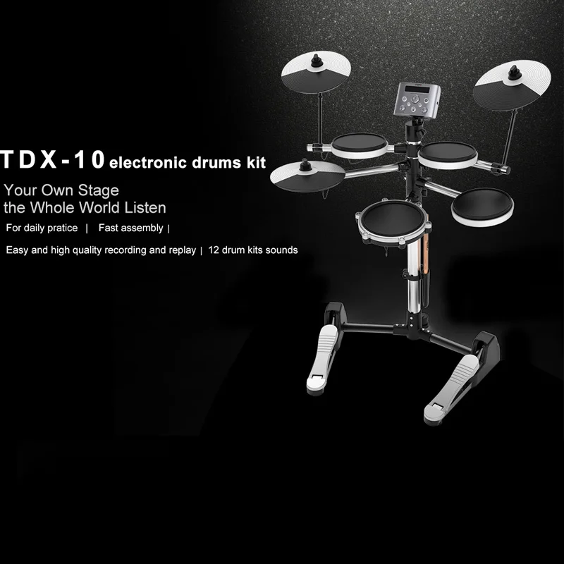  AROMA TDX-10 Electronic Drums Kit 12 Drum Kits Sounds Metronome Inside Easy and Recording & Replay  - 33003081904